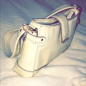 Liz Claiborne White Horse Croc Print Purse